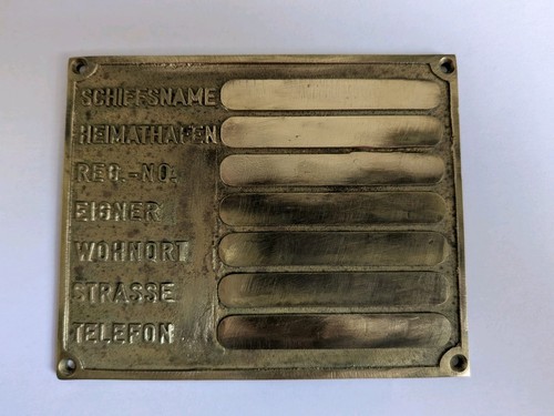 Eignerschild für boot - eignerschild,