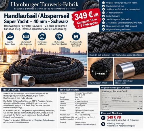 Hamburger tauwerk super - m,